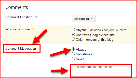 comment moderation in blogger