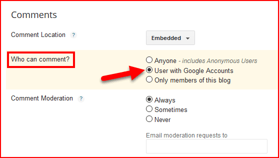 who can comment in blogger