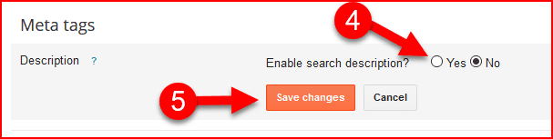 enable search description in blogger